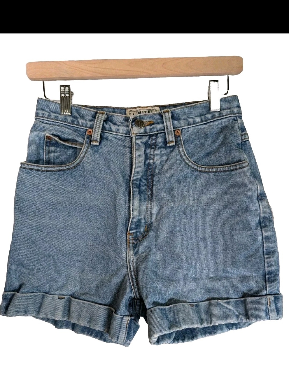 Vintage The Limited Light Blue Rolled Hem Denim Shorts